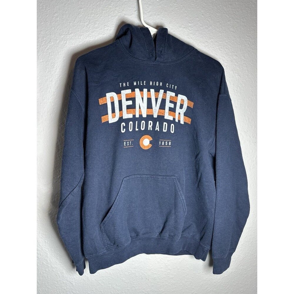 Point Sportswear Sz Medium Blue Denver Hooded Sweatshirt